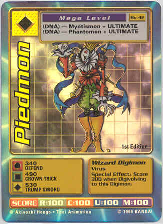 Piedmon BT2-080 Super Rare EN Digimon Karte Lila 