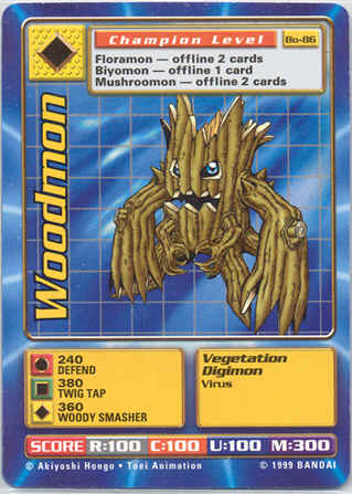 4x BT1-072 Woodmon Digimon 2020 TCG English Uncommon Near Mint Playset 