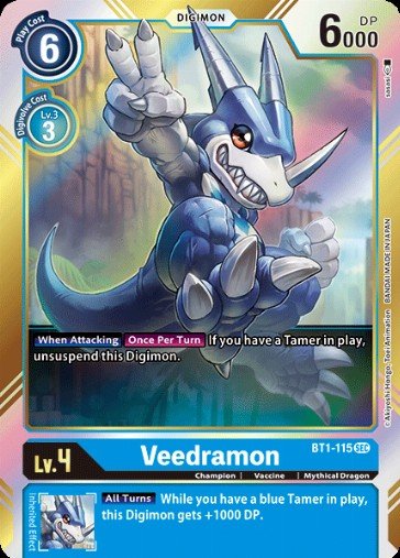 BT1-115-ALT Veedramon Alternative Art Mint Digimon Card 