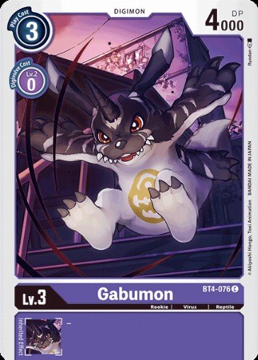 Gabumon bt1-029 rare en Digimon tarjeta azul