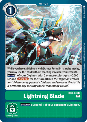 Lightning Paw (BT2-097) - Digimon Card Database