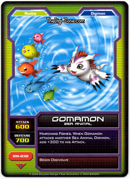 13 Gomamon 16 of 34 Rookie Digimons 2000 Digimon CCG Card NM