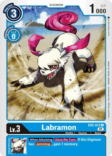 ENGLISH Uncommon Labramon Digimon TCG 2020 BT1-049 