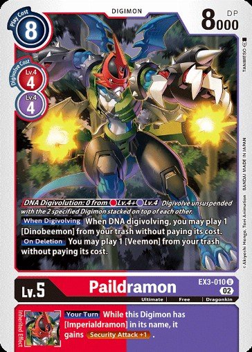 Paildramon EX1-019 _ Digimon TCG _ Booster to Sleeve 