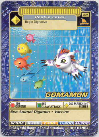 13 Gomamon 16 of 34 Rookie Digimons 2000 Digimon CCG Card NM