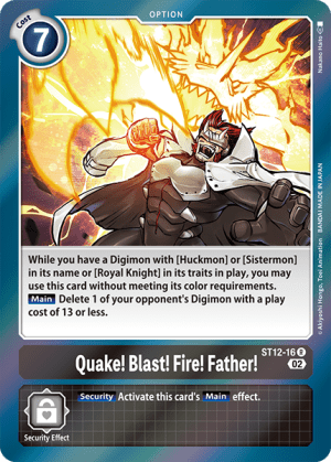 Card: Quake! Blast! Fire! Father!